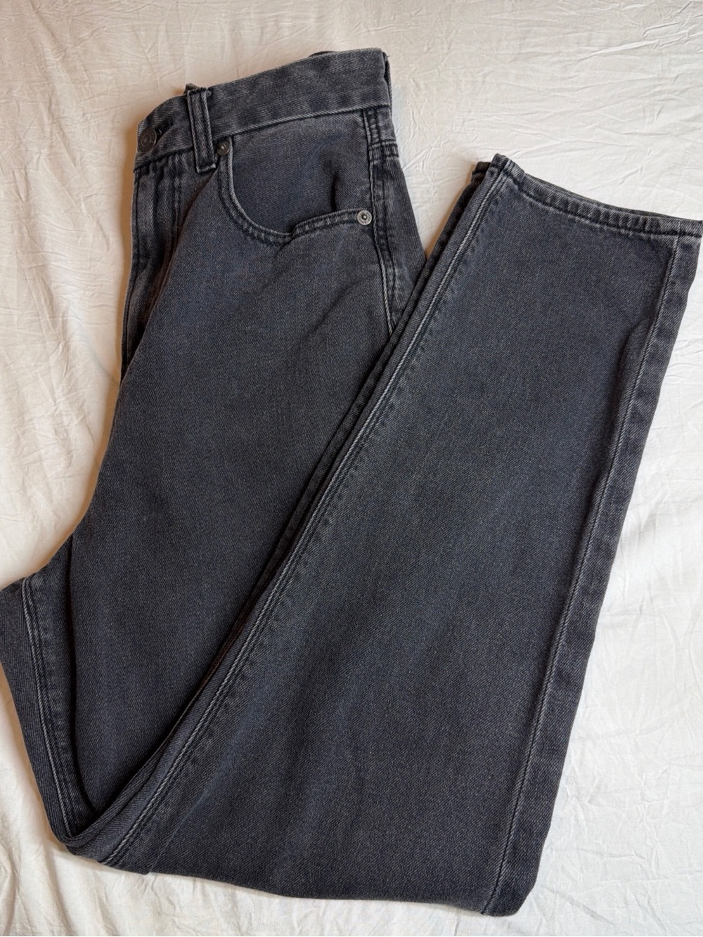 American Eagle Outfitters Women's Straight Leg Jeans - Charcoal Gray